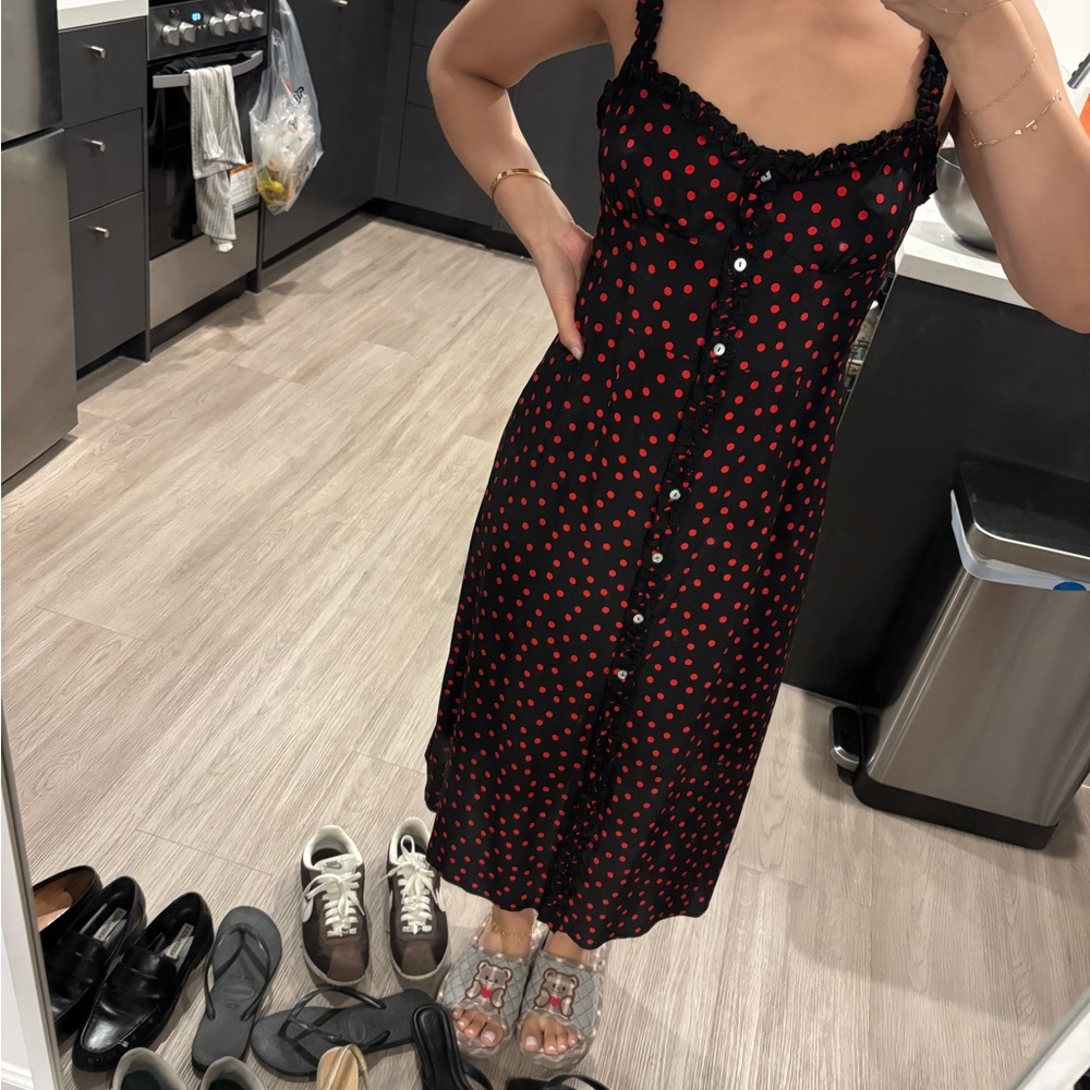 Realisation Par Black and Red polka dot dress